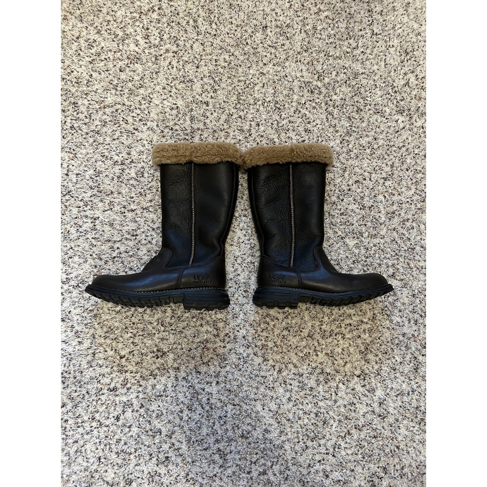 UGG New Chococlate High Quality Leather Fur Inside Boots Womens Size‎ 5 Eur 36